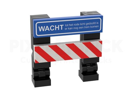 Spoorwegovergang L204 L + Staander (Wacht tot het rode licht gedoofd is, er kan nog een trein komen)