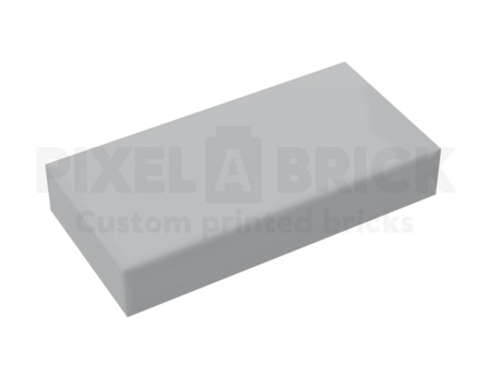 Tile 1x2 Light Gray Bedrukken