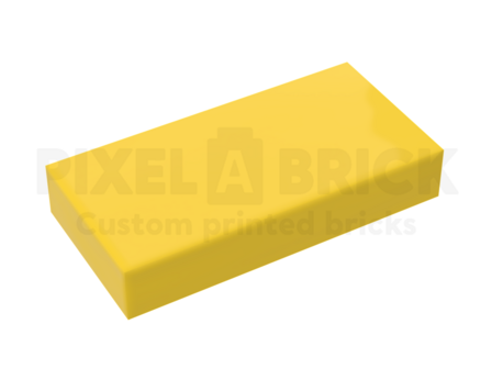 Tile 1x2 Yellow Bedrukken
