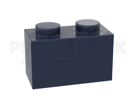 Brick 1x2 Dark Blue Bedrukken 3004