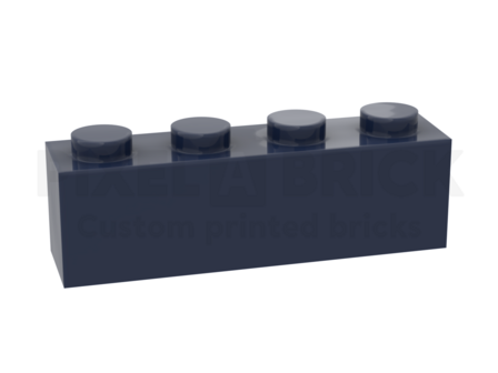 Brick 1x4 Dark Blue Bedrukken 3010