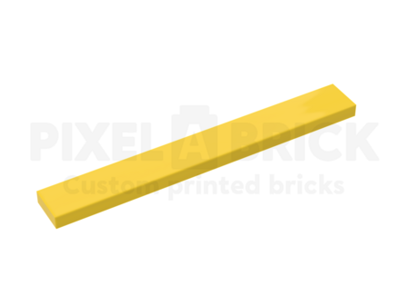 Tile 1x8 Yellow Bedrukken