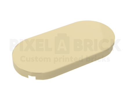Tile Round 2x4 Oval Tan Bedrukken 66857