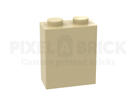 Brick 1x2x2 Tan Bedrukken 3245c
