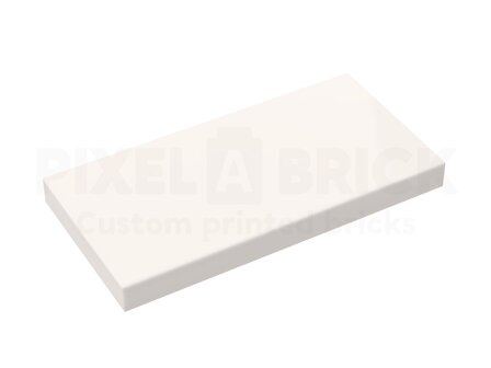 Minifig Stand - Tile 2x4 White Bedrukken 87079