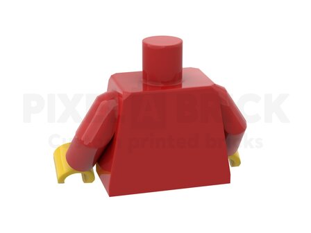 Minifig Torso Red Bedrukken