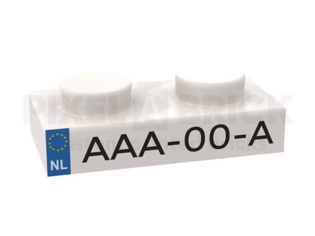License plate NL Plate 1x2 White