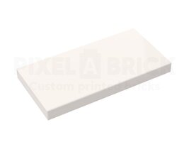 Minifig Stand - Tile 2x4 White Bedrukken 87079